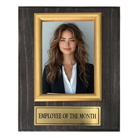 Employee Of the Month Award Plaque Honor Photo Frame.8x10 inchs Picture Plaque Holds a 4x6in Photo.Employee Appreciation Award