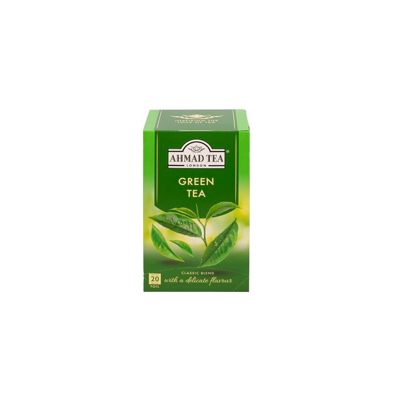 Ahmad Tea Green Tea Pure, 20-Count Boxes (Pack of 6)