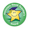 Cute Star stickers with an 'Assistant head teacher's award' Message