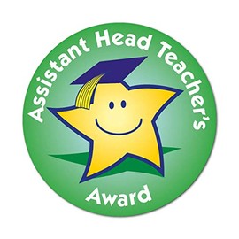 Cute Star stickers with an 'Assistant head teacher's award' Message
