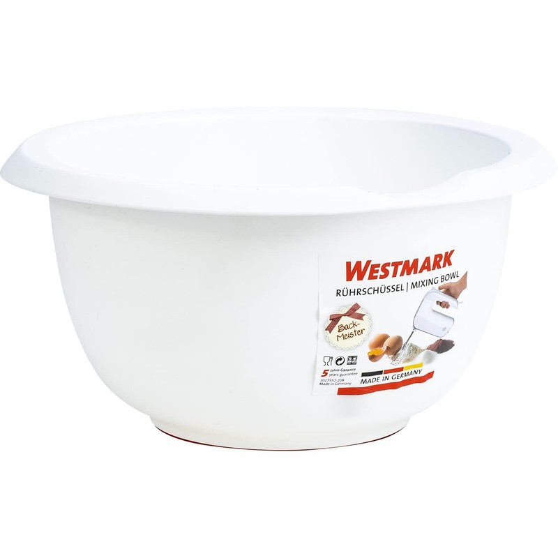 Westmark Rühr-/Backschüssel, 3,5 l, Mit Ausgießer, Kunststoff, Weiß, 3154227W
