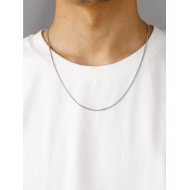 FOCALOOK Schlangenkette 2 mm aus Edelstahl für Damen und Herren, Länge 40/45/50/55/60/65/70/75 cm, Edelstahl