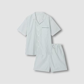 JAJU [JAJU] Men's Stripe 5-point Pajama Set_Dark Mint Grey