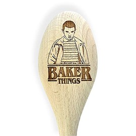 "Baker Things" Eleven Things Inspired Novelty Engraved Wooden Spoon Baking Gift | Baking Stuff | Novelty Gift | UK Merch | Unofficial Merchandise (Eleven)