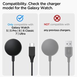 Spigen S353 Soporte para Galaxy Watch 7 40,44mm/Galaxy Watch Ultra 47mm/Galaxy Watch 6 40,44mm/Galaxy Watch 6 Classic 43,47mm/Galaxy Watch 5 40,44mm/Galaxy Watch 5 Pro - Negro