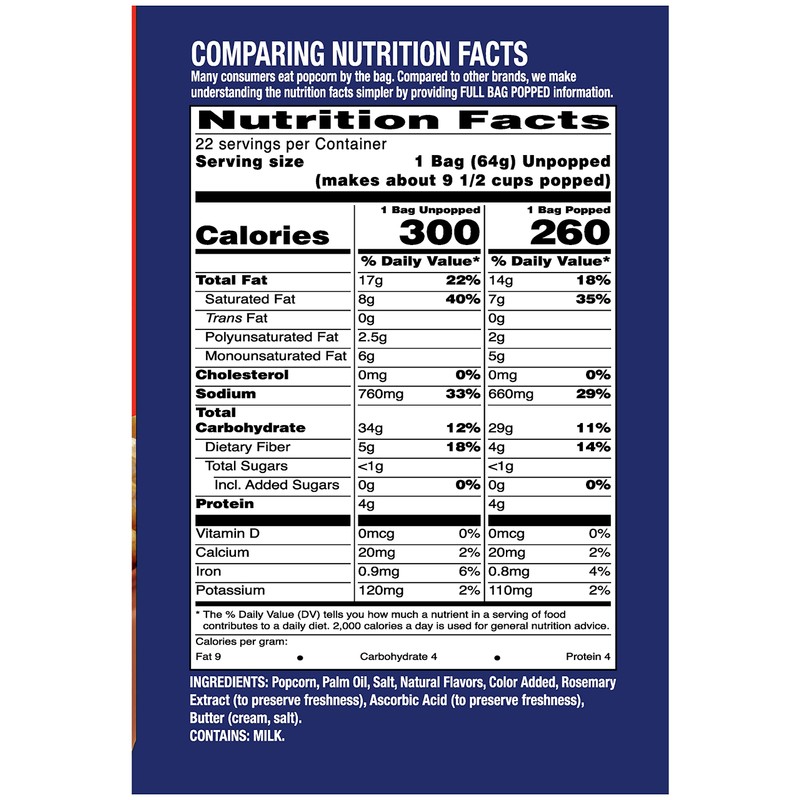 Pop Weaver Microwave Popcorn, Extra Butter, 22 Bags per Box…