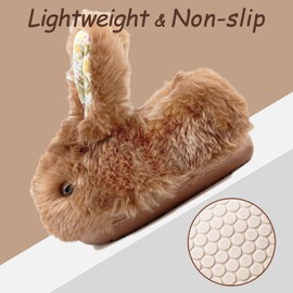 Duovodu Toddler Slippers Girls Boys Kids Bunny House Slipper Winter Cute Rabbit Slippers Warm Soft Plush Fuzzy Slippers Indoor Non-Slip Animal Cartoon Slippers