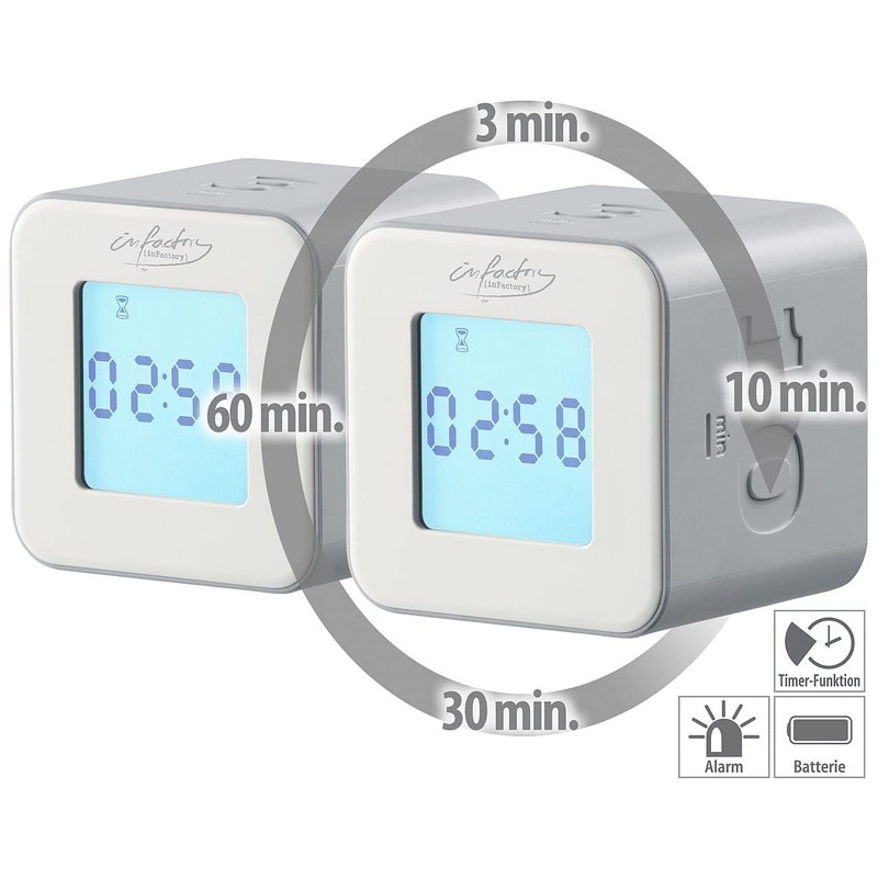 infactory Tea clock: Set of 2 digital timer cubes with