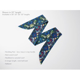 Liberty London Scarf -Choose Length - "Strawberry Thief" William Morris Skinny Scarf Tie Headband, Handbag/Purse flair - Silky Tana Lawn Cotton - Choose Length