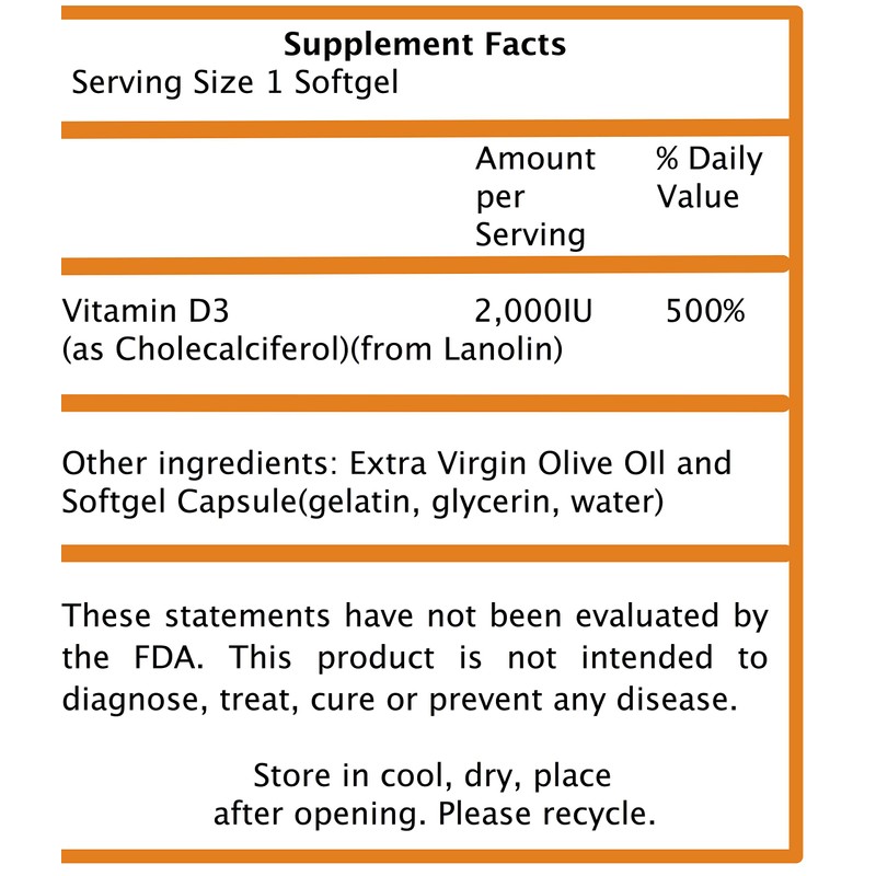 Frequency Foods Vitamin D3