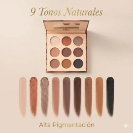 Paleta Sombras 9 Colores Tonos Tierra Natural Con Espejo
