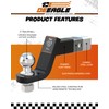 DEEAGLE 2 in Ball Hitch with Pin, Solid Steel Receiver