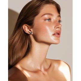 Stainless Steel Butterfly Stud Earrings/Butterfly Wing Earrings Dainty Simple Earrings for Women,hypoallergenic (Black)