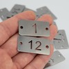 Hollow Out Metal Rectangle Numbered Tags with Two Holes (51-100)