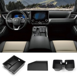 Armrest Storage Box, Wireless Charging Pad & Cup Holder Set for Lexus GX550,GX 550 Accessories