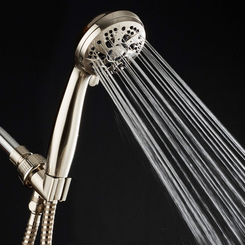 AquaDance Brushed Nickel High Pressure 6-Setting Hand Held Shower Head