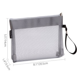 Sea Team 6pcs Multicolored Portable Travel Toiletry Pouch Nylon Mesh Cosmetic Makeup Organizer Bag with Zipper (ST-CB0616)