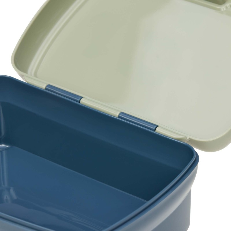 LÄSSIG Children's Lunch Box with Removable Dividers, BPA-Free/Cloud