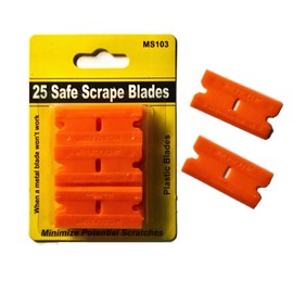 Mini Razor Blade Scraper with 25 Plastic Double Edged Razor Scraper Blades