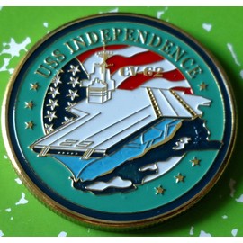 US Navy USS Independence CV-62 Colorized Challenge Art Coin