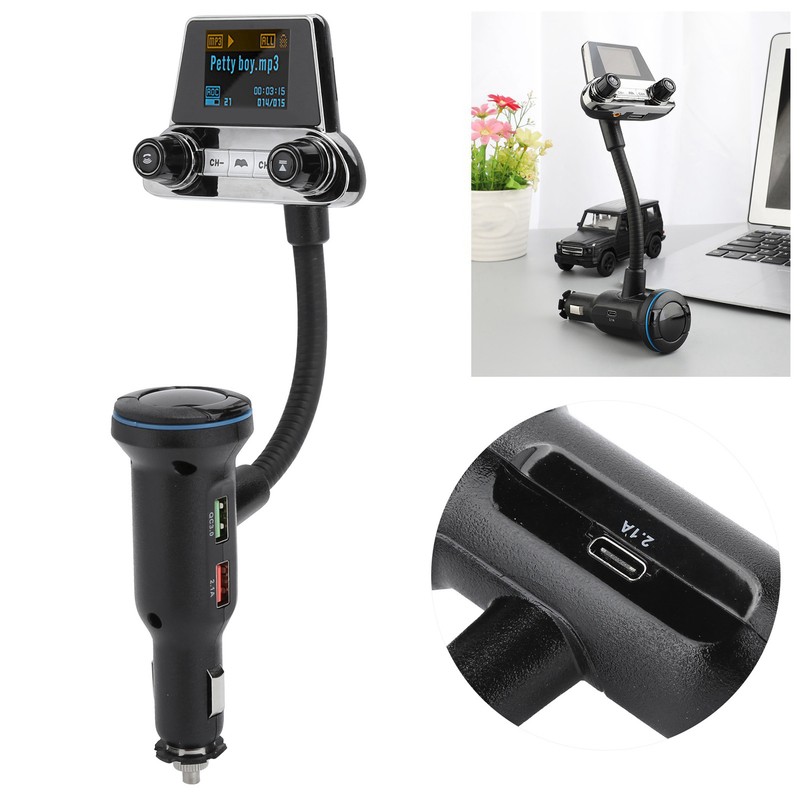 BT14 Bluetooth 5.0 FM Transmitter QC3.0 USB Charger OneKey Handsfree