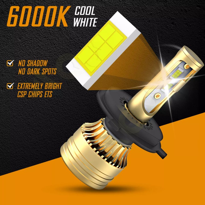 AQJ 2x H4 9003 Super White 50000LM Kit LED Headlight