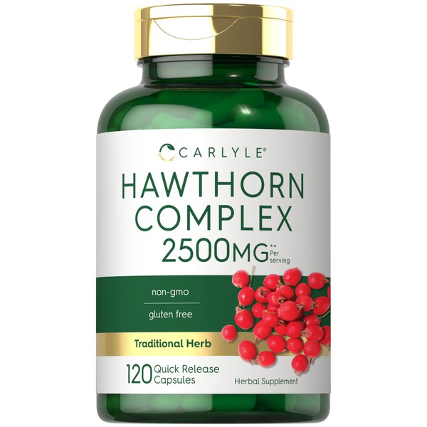 Carlyle Hawthorn Berry Complex | 2500mg | 120 Capsules | Extract Powder Pills | Non-GMO & Gluten Free Supplement