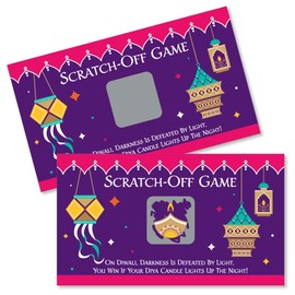 Big Dot of Happiness Happy Diwali - Festival of Lights Party Game Scratch Off Cards - 22 Count