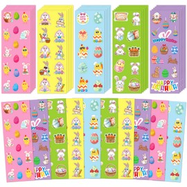 kortes 100 Sheets Easter Stickers for Kids - 1220PCS Assorted Egg Stickers Bulk for Easter Gifts Treats Games Toys Activities Basket Stuffers Eggs Decoration Party Favor Supplies