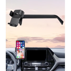 LAUFITMT Car Phone Holder for Toyota Highlander 2020-2025 Accessories 8 Inch Screen Fixed Clip Adjustable 360 Degree Rotation Cell Phone Mount Hands Free