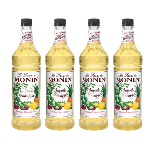 Monin - Chipotle Pineapple Cocktail Syrup (1 Liter, Pack of 4)