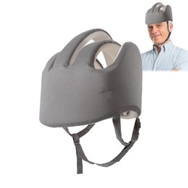 Thick Protective Helmet for Elderly Youth, Adjustable Protective Helmet for Seizures, Head Protection for Elderly Falls, Soft Shell Helmet for for Head Injury Shock Protection (Gray)