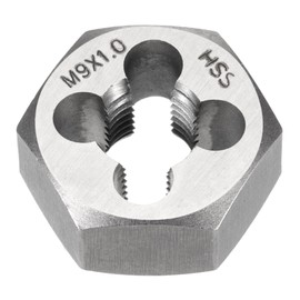 HARFINGTON Hex Threading Die M9 x 1 Metric Thread Right Hand High Speed Steel Rethreading Fixed Die Screw Cutting Tapping Repair Tool