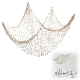 Fishing Net Decoration, Fishing Decorative, 150 x 200 cm Fishing Net in Mediterranean Style, Maritime Decorative Photo Wall, Room Decoration Net, Maritime Decorative Net, for Background, Living Room