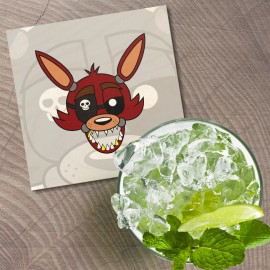 Unbranded Five Nights At Freddy's Cartoon Foxy 4'' X 4'' Square Wooden Coaster