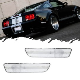 JDMTECH For 2005 2006 2007 2008 2009 Ford Mustang Clear lens Rear side marker light housings