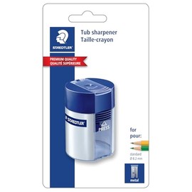Staedtler Metal Single Hole Sharpener with Tub (511001BK)
