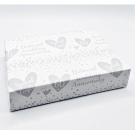 2 Sheets + 2 Matching Gift Tags 60th Wedding Anniversary Wrapping Paper Diamond Wedding Anniversary Heart Design Giftwrap