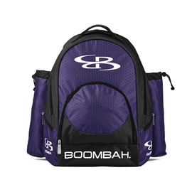 Boombah Tyro Baseball/Softball Bat Backpack - 20" x 15" x 10" - Black/Purple - Holds 2 Bats up to Barrel Size of 2-5/8"