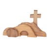 Easter Scene Decoration Handcrafted Wooden Empty Tomb Cross Decoration for