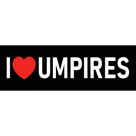 I Love Umpires Sticker Large 9" I Heart Umpires Decal