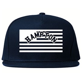 City of Hampton with United States Flag Snapback Hat Cap Navy Blue