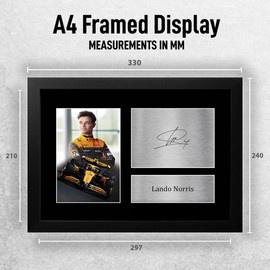 HWC Trading Lando Norris Gifts Printed Signed Autograph Picture for F1 Formula 1 Racing Fans - A4 Framed