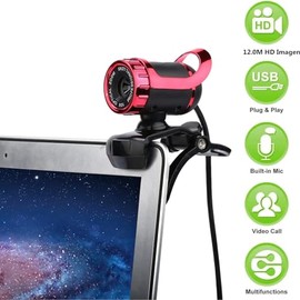 Cámara USB portátil para computadora de escritorio, cámara web de enfoque manual HD con micrófono incorporado, cámara web de video llamada Mini Plug a