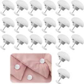 Suithink Mushroom Duvet Pins，20 Pcs Non-Slip Cover Holding Clips，Reusable Quilt Holder for Fixing Bed Sheet Curtain Socks Mattress Covers (White)