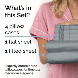 King 6 Piece Sheet Set - Breathable & Cooling Bed Sheets - Hotel Luxury Bed Sheets for Women, Men, Kids & Teens - Bedding w/ Deep Pockets & Easy Fit - Soft & Wrinkle Free - King Steel Blue Sheets