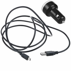 J-ZMQER New Car DC Charger Adapter + USB Cable Compatible with Garmin nuvi 2455LMT 2495LMT 2505 2405 GPS Auto Vehicle Boat RV Camper Plug Power Supply Cord Cable Charger PSU