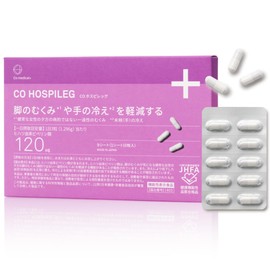 Co-medical+ CO Hospi Legs, Swelling Supplement, Cold Food, Functional Display Food, Jointly Developed by Shonan Beauty Clinic, Hifatsu & Red Grape Extract, Placenta & Resveratrol, 90 Capsules, 30 Day