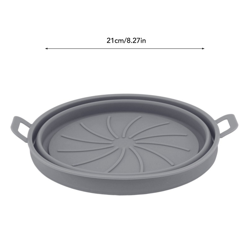 2 Pcs Silicone Air Cooker Pot With Handle Round Fryer