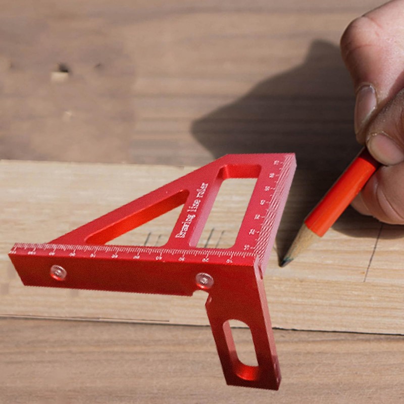 Woodworking Square Protractor, 3D Multi Angle Measuring Ruler, 45/90 Degree
